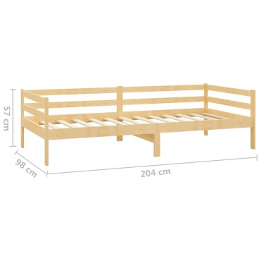 vidaXL Καναπές Κρεβάτι από Μασίφ Ξύλο Πεύκου 90 x 200 εκ.