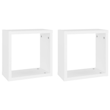 vidaXL Ράφια Κύβοι Τοίχου 2 τεμ. Λευκά 30x15x30cm από MDF