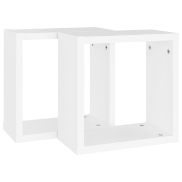 vidaXL Ράφια Κύβοι Τοίχου 2 τεμ. Λευκά 30x15x30cm από MDF