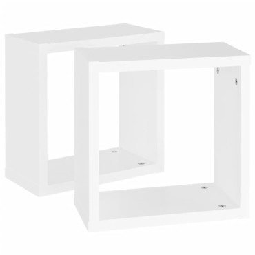 vidaXL Ράφια Κύβοι Τοίχου 2 τεμ. Λευκά 30x15x30cm από MDF
