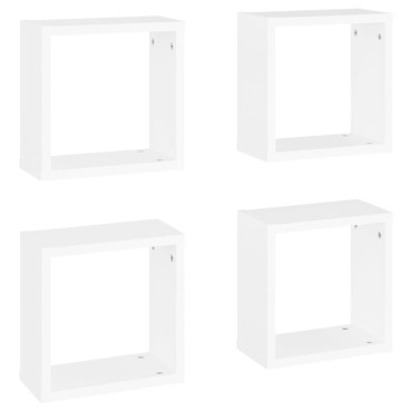 vidaXL Ράφια Κύβοι Τοίχου 4 τεμ. Λευκά 30x15x30cm