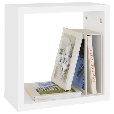 vidaXL Ράφια Κύβοι Τοίχου 4 τεμ. Λευκά 30x15x30cm