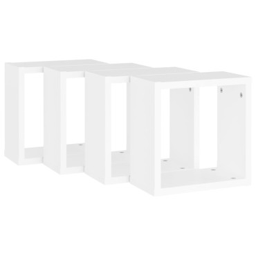 vidaXL Ράφια Κύβοι Τοίχου 4 τεμ. Λευκά 30x15x30cm