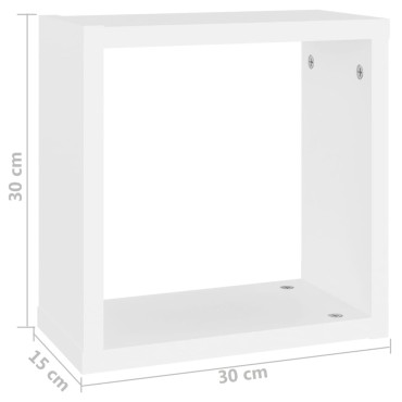 vidaXL Ράφια Κύβοι Τοίχου 6 τεμ. Λευκά 30x15x30cm