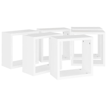 vidaXL Ράφια Κύβοι Τοίχου 6 τεμ. Λευκά 30x15x30cm