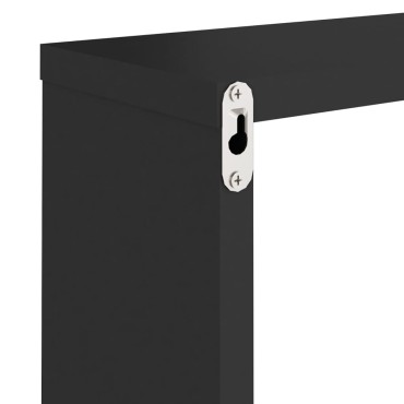 vidaXL Ράφια Κύβοι Τοίχου 2 τεμ. Μαύρα 30x15x30cm
