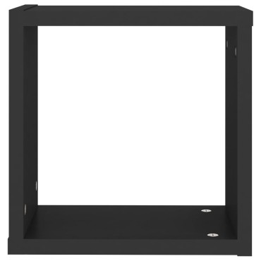 vidaXL Ράφια Κύβοι Τοίχου 4 τεμ. Μαύρα 30x15x30cm