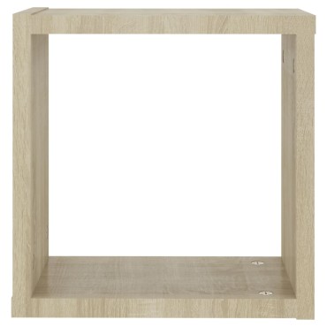 vidaXL Ράφια Κύβοι Τοίχου 2 τεμ. Sonoma Δρυς 30x15x30cm