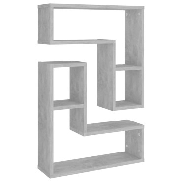 vidaXL Ραφιέρες Τοίχου 2 τεμ. Γκρι Σκυροδ. 50x15x50cm από Επεξ. Ξύλο