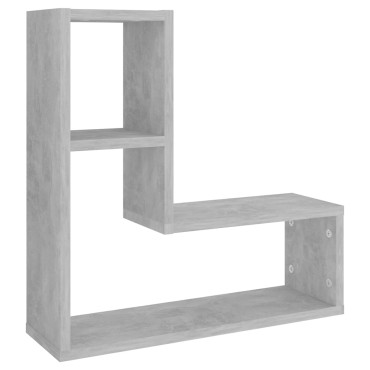 vidaXL Ραφιέρες Τοίχου 2 τεμ. Γκρι Σκυροδ. 50x15x50cm από Επεξ. Ξύλο