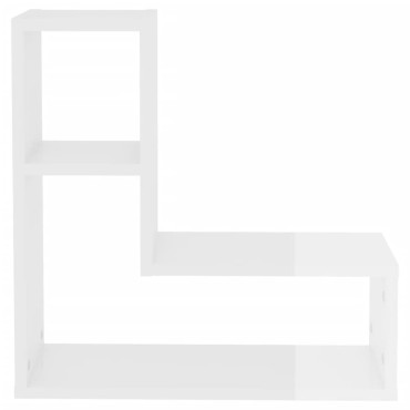 vidaXL Ραφιέρες Τοίχου 2 τεμ. Γυαλιστερό Λευκό 50x15x50cm Επεξ. Ξύλο