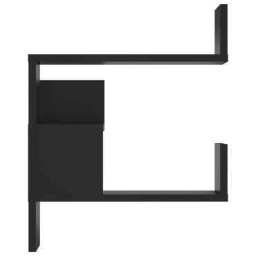 vidaXL Γωνιακή Ραφιέρα Τοίχου Μαύρη 40x40x50cm από Επεξ. Ξύλο 1 τεμ.