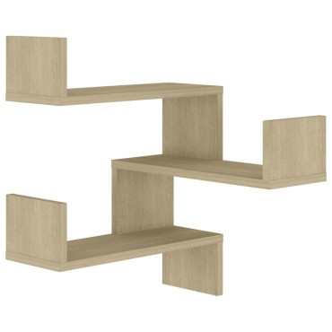 vidaXL Γωνιακή Ραφιέρα Τοίχου Sonoma Δρυς 40x40x50cm από Επεξ. Ξύλο 1 τεμ.