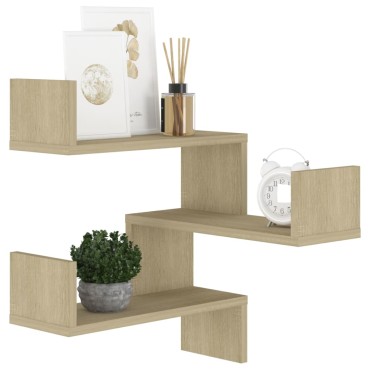 vidaXL Γωνιακή Ραφιέρα Τοίχου Sonoma Δρυς 40x40x50cm από Επεξ. Ξύλο 1 τεμ.