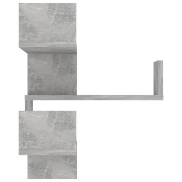 vidaXL Γωνιακή Ραφιέρα Τοίχου Γκρι Σκυρ. 40x40x50cm από Επεξ. Ξύλο 1 τεμ.
