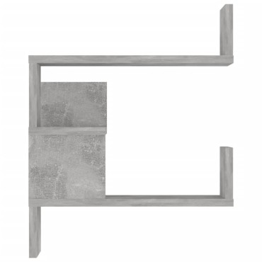 vidaXL Γωνιακή Ραφιέρα Τοίχου Γκρι Σκυρ. 40x40x50cm από Επεξ. Ξύλο 1 τεμ.