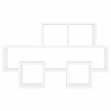 vidaXL Ράφι Τοίχου σε Σχήμα Αυτοκινήτου Λευκό 82x15x51cm Επεξ. Ξύλο 1 τεμ.