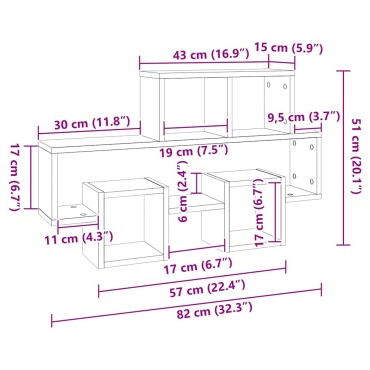 vidaXL Ράφι Τοίχου σε Σχήμα Αυτοκινήτου Λευκό 82x15x51cm Επεξ. Ξύλο 1 τεμ.