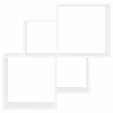 vidaXL Ράφι Κύβος Τοίχου Λευκό 80x15x78,5cm από Επεξ. Ξύλο 1 τεμ.