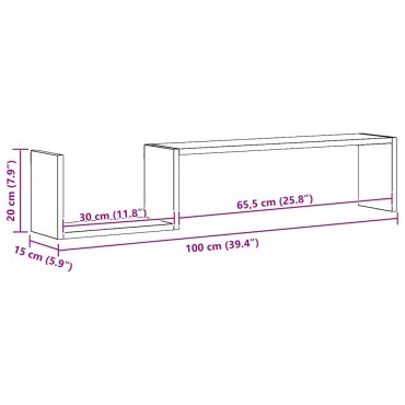 vidaXL Ραφιέρες Τοίχου 2 τεμ. Λευκό 100x15x20cm Επεξ. Ξύλο