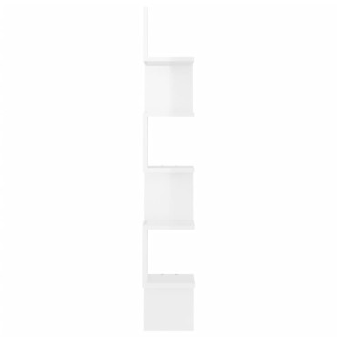 vidaXL Γωνιακή Ραφιέρα Τοίχου Γυαλ. Λευκή 20x20x127,5cm Επεξ. Ξύλο 1 τεμ.