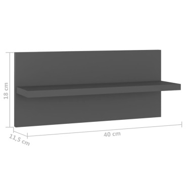 vidaXL Ραφιέρες Τοίχου 4 τεμ. Γκρι 40x11,5x18cm από Επεξ. Ξύλο