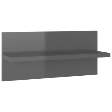 vidaXL Ραφιέρες Τοίχου 4 τεμ. Γυαλιστ. Γκρι 40x11,5x18cm Επεξ. Ξύλο