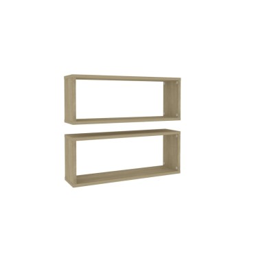 vidaXL Ράφια Κύβοι Τοίχου 2 τεμ. Sonoma Δρυς 60x15x23cm Επεξ. Ξύλο