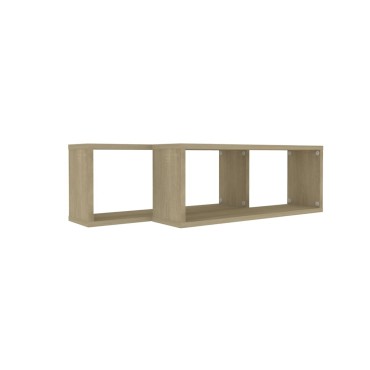 vidaXL Ράφια Κύβοι Τοίχου 2 τεμ. Sonoma Δρυς 60x15x23cm Επεξ. Ξύλο