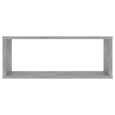 vidaXL Ράφια Κύβοι Τοίχου 2 τεμ. Γκρι Σκυρ. 60x15x23cm από Επεξ. Ξύλο