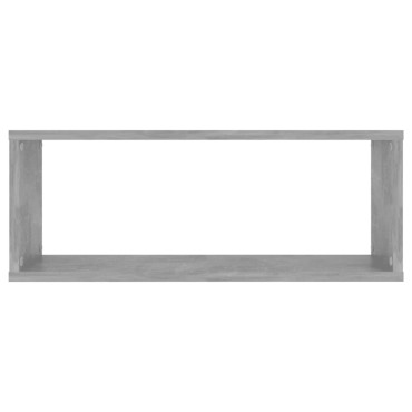 vidaXL Ράφια Κύβοι Τοίχου 4 τεμ. Γκρι Σκυρ. 60x15x23cm από Επεξ. Ξύλο