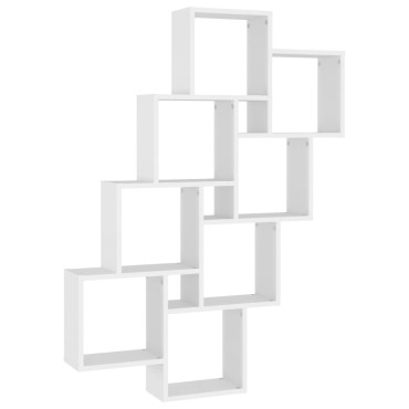 vidaXL Ράφι Κύβος Τοίχου Λευκό 90x15x119cm από Επεξεργασμένο Ξύλο 1 τεμ.
