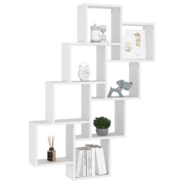 vidaXL Ράφι Κύβος Τοίχου Λευκό 90x15x119cm από Επεξεργασμένο Ξύλο 1 τεμ.