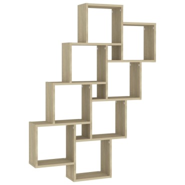 vidaXL Ράφι Κύβος Τοίχου Sonoma Δρυς 90x15x119cm από Επεξ. Ξύλο 1 τεμ.