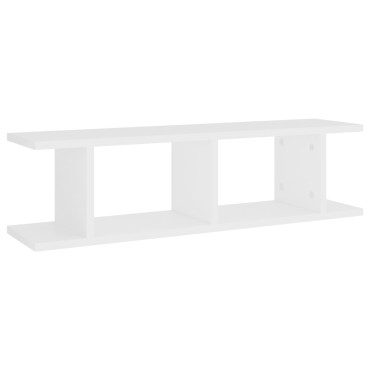 vidaXL Ραφιέρες Τοίχου 2 τεμ. Λευκό 75x18x20cm Επεξεργ. Ξύλο