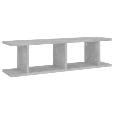 vidaXL Ραφιέρες Τοίχου 2 τεμ. Γκρι Σκυρ. 75x18x20cm Επεξεργ. Ξύλο