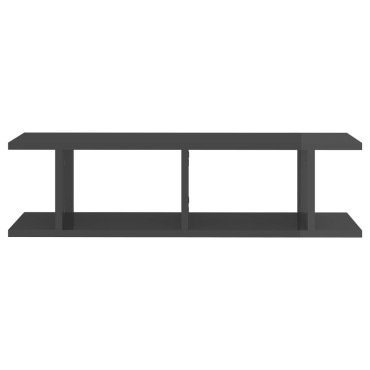 vidaXL Ραφιέρες Τοίχου 2 τεμ. Γυαλιστερό Γκρι 75x18x20cm Επεξ. Ξύλο