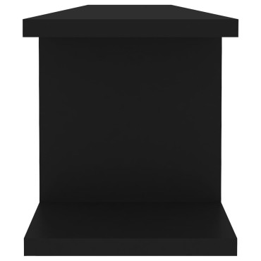 vidaXL Ραφιέρες Τοίχου 2 τεμ. Μαύρες 90x18x20cm από Μοριοσανίδα