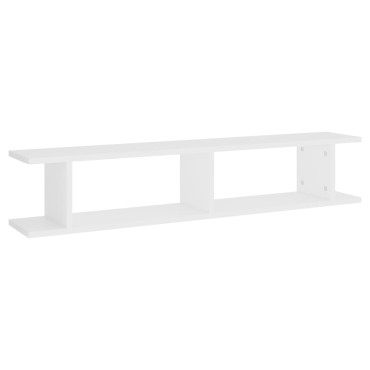 vidaXL Ραφιέρες Τοίχου 2 τεμ. Λευκές 105x18x20cm από Μοριοσανίδα