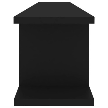 vidaXL Ραφιέρες Τοίχου 2 τεμ. Μαύρες 105x18x20cm από Μοριοσανίδα