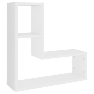 vidaXL Ραφιέρες Τοίχου 2 τεμ. Λευκές 50x15x50cm από Επεξ. Ξύλο