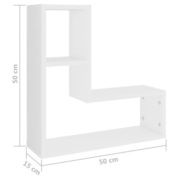 vidaXL Ραφιέρες Τοίχου 2 τεμ. Λευκές 50x15x50cm από Επεξ. Ξύλο