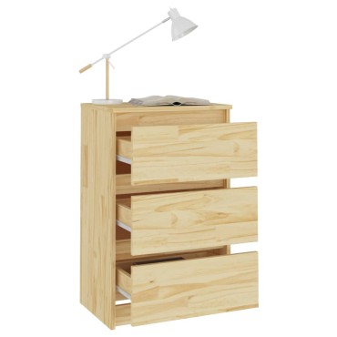 vidaXL Κομοδίνα 2 τεμ. 40x29,5x64cm από Μασίφ Ξύλο Πεύκου