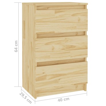 vidaXL Κομοδίνα 2 τεμ. 40x29,5x64cm από Μασίφ Ξύλο Πεύκου