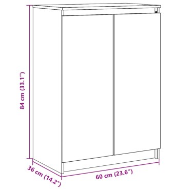 vidaXL Ντουλάπι 60x36x84cm από Μασίφ Ξύλο Πεύκου 1 τεμ.