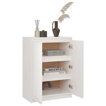 vidaXL Ντουλάπι Λευκό 60x36x84cm από Μασίφ Ξύλο Πεύκου 1 τεμ.