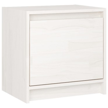 vidaXL Κομοδίνο Λευκό 40x30,5x40cm από Μασίφ Ξύλο Πεύκου 1 τεμ.