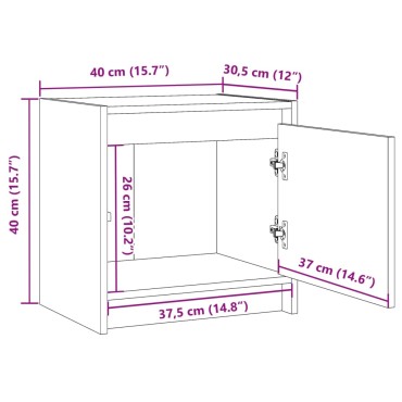 vidaXL Κομοδίνο Λευκό 40x30,5x40cm από Μασίφ Ξύλο Πεύκου 1 τεμ.