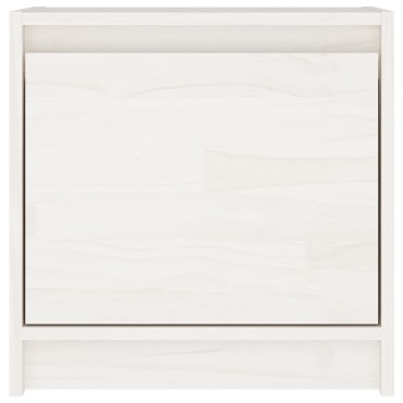 vidaXL Κομοδίνο Λευκό 40x30,5x40cm από Μασίφ Ξύλο Πεύκου 1 τεμ.