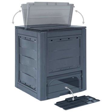 vidaXL Κομποστοποιητές Κήπου 3 τεμ. Γκρι 60 x 60 x 73 εκ. 780 Λίτρα